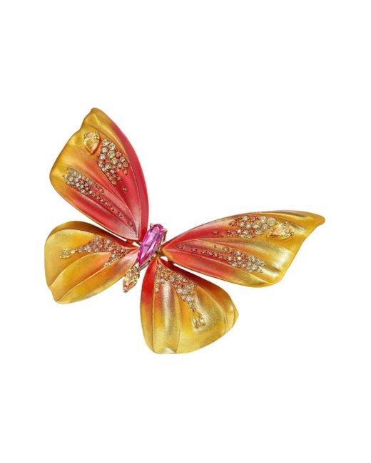 Anabela Chan Orange Magma Butterfly Brooch