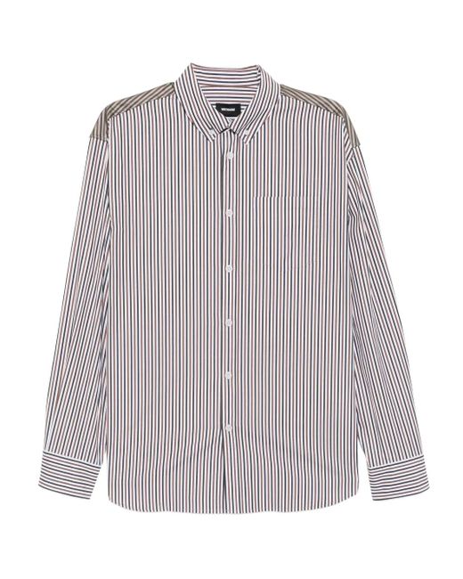 we11done Gray Striped Button-Down Shirt for men