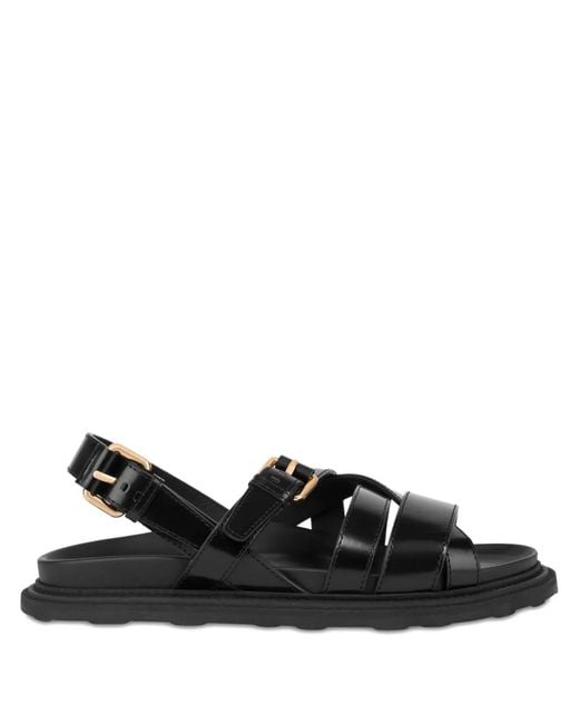 Moschino Black Brushed Calfskin Sandals for men