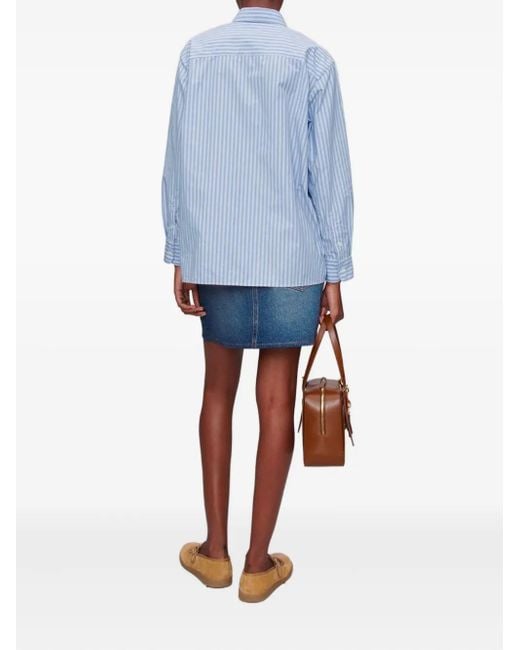 A.P.C. Blue Sela Striped Cotton Shirt