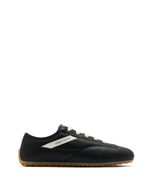 McQueen Black Boxe Leather Sneakers