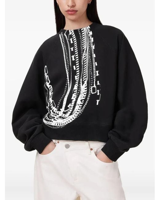 AllSaints プリント スウェットシャツ Black