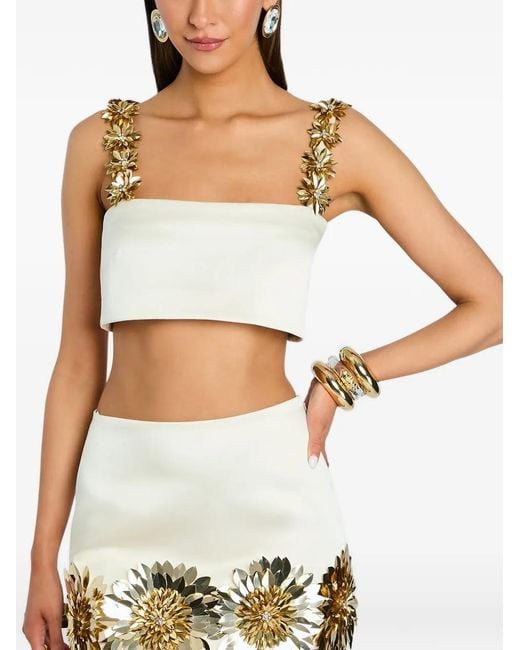 retroféte Metallic The Gitte Floral-Embellished Mini Skirt