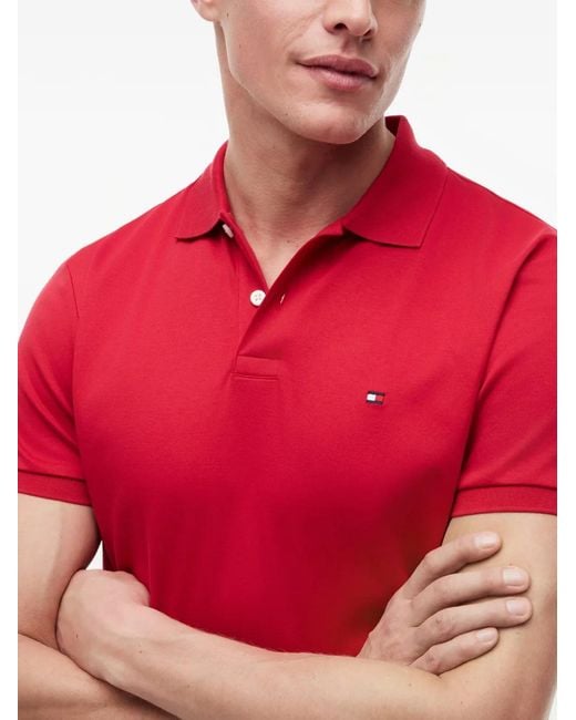 Tommy Hilfiger Red Logo-Detail Polo Shirt for men