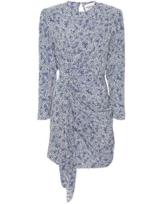 Isabel Marant Blue Dulce Kleid mit abstraktem Print
