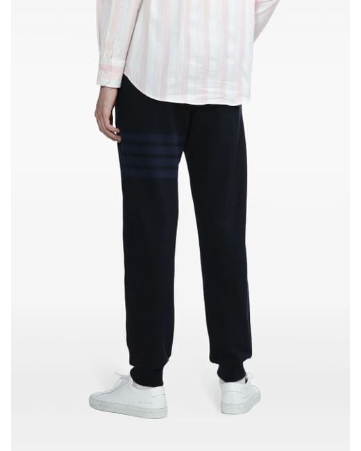 Thom Browne Blue 4-Bar Loopback Track Pants for men