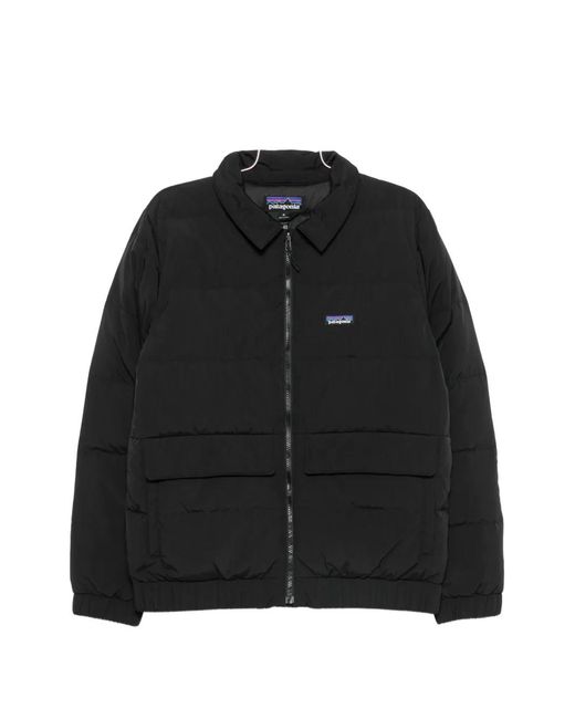 Patagonia Black Quilted Logo-Patch Jacket for men