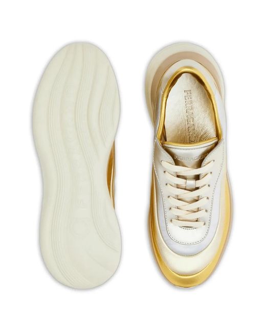Ferragamo Yellow Stripe Sneakers