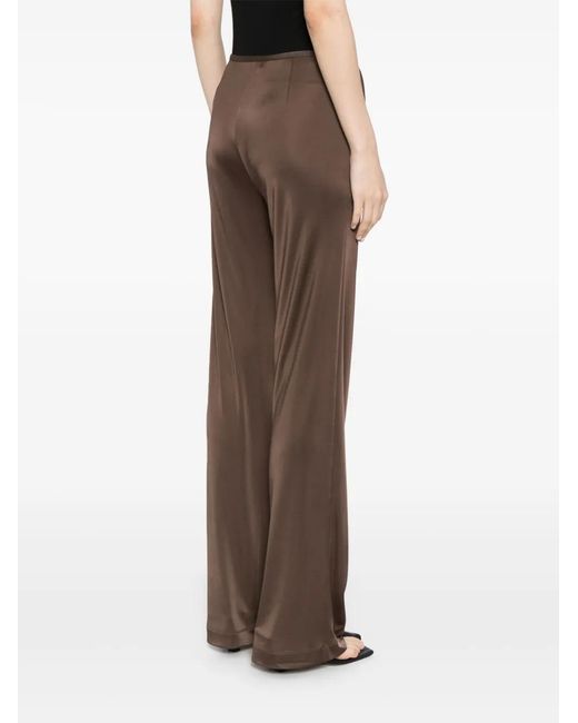 Helmut Lang Brown Fluid Straight-Leg Trousers