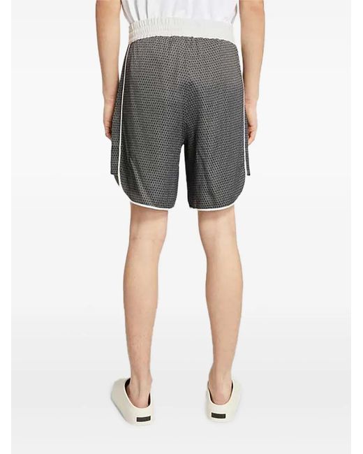 WHYAT Gray Patterned Drawstring Shorts for men