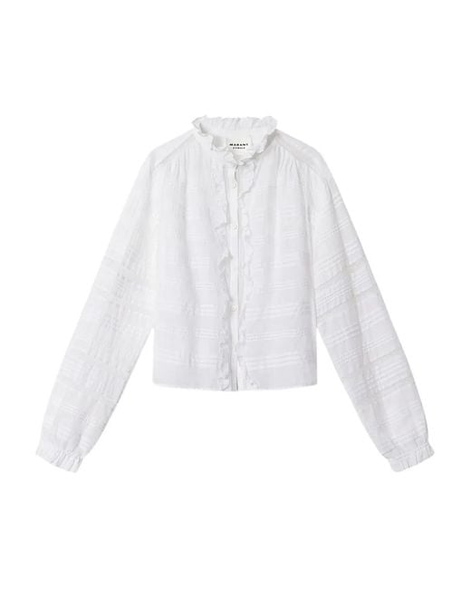 Isabel Marant White Peline Ruffled Shirt