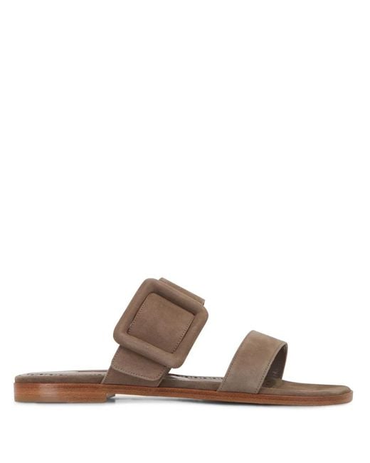 Manolo Blahnik Brown Open-Toe Sandals