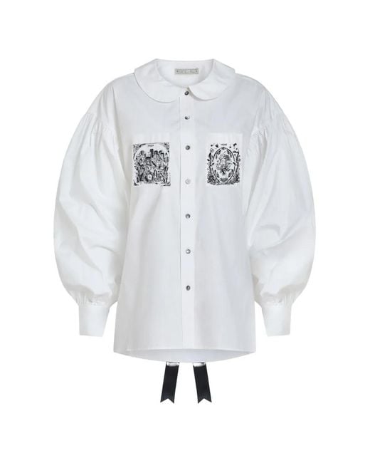 Contessa Mills White Tarot Graphic-Print Shirt