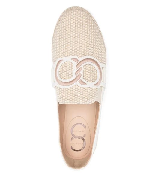 Mocasines con aplique del logo Casadei de color White
