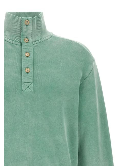 Entire studios Green Buttoned High-Neck Sweater for men