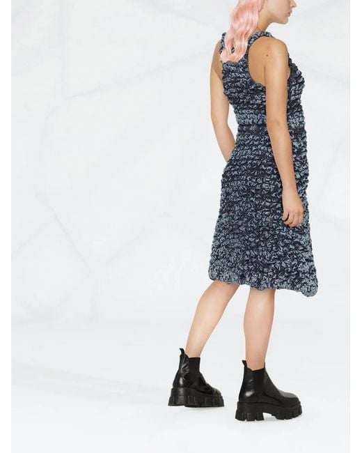 DIESEL Blue Textured-Effect Dress