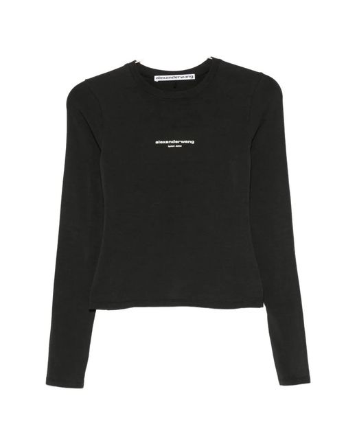 Alexander Wang Black Layered-Detail Ribbed-Knit Top
