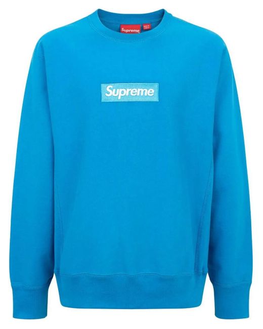 Supreme Blue Box Logo Crew-Neck Sweatshirt for men