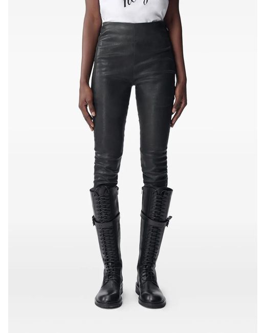 Ann Demeulemeester Black Florence Leather Leggings