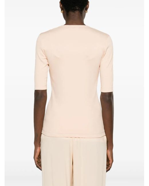 Fabiana Filippi Natural Beaded-Trim Stretch-Cotton Top