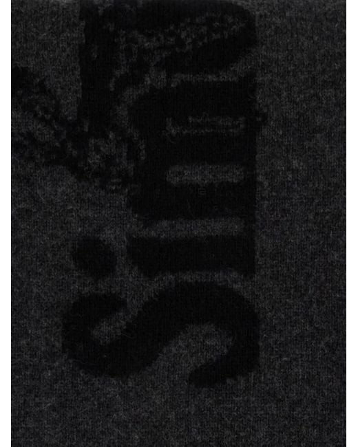 Simone Rocha Black Logo-Embellished Wool Scarf