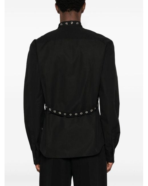 Off-White c/o Virgil Abloh Black Eyelet-strap Silk Shirt for men