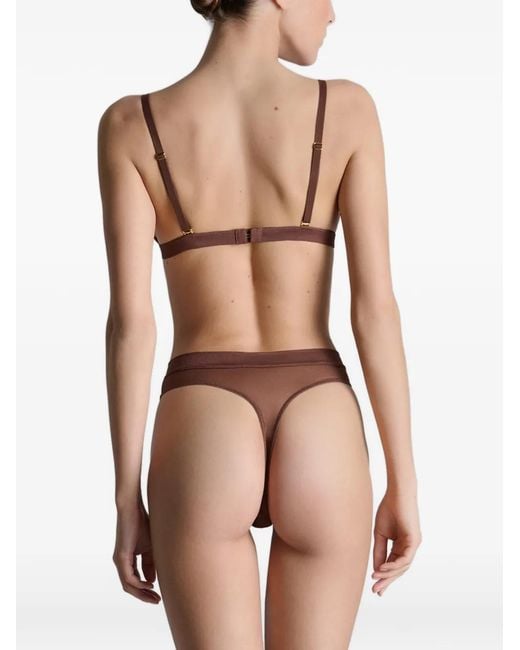 Maison Close Brown Corps À Corps Mesh Triangle Bra