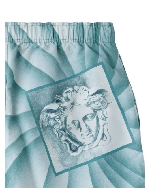 Versace Blue Printed Boardshorts for men