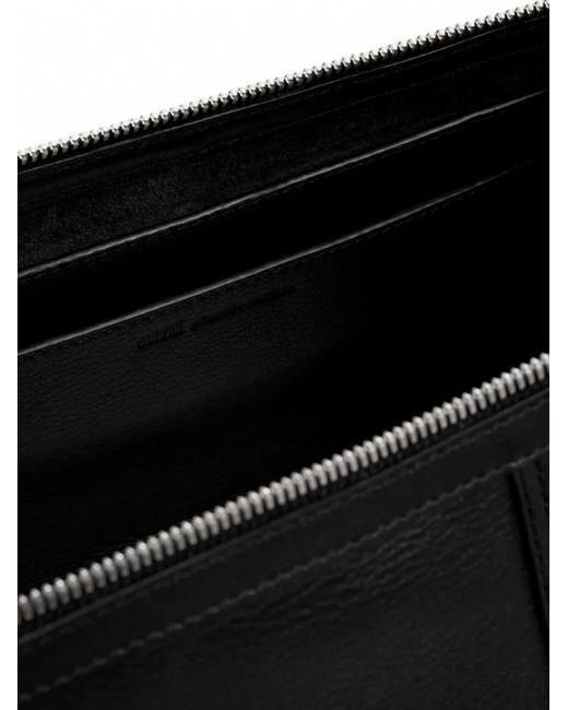 AMI Black Small Taurillon Leather Etienne Crossbody Bag