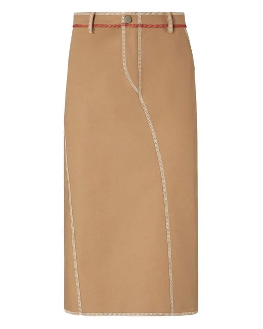 Fendi コントラストステッチ スカート Natural