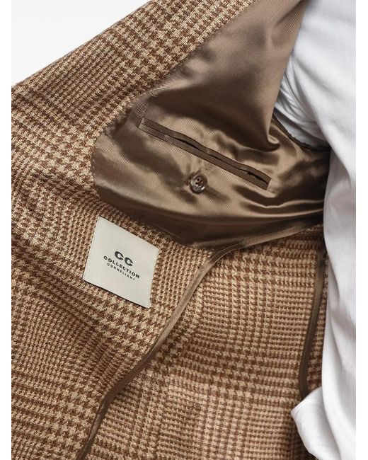 Corneliani Natural Houndstooth Single-Breasted Blazer for men