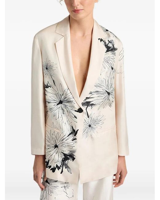 Momoní White Blazer Zuni À Fleurs