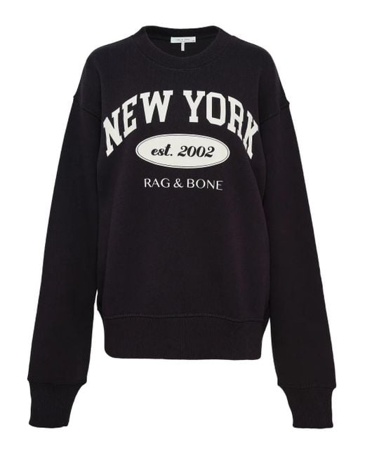 Rag & Bone Black Sweatshirt mit Logo-Print