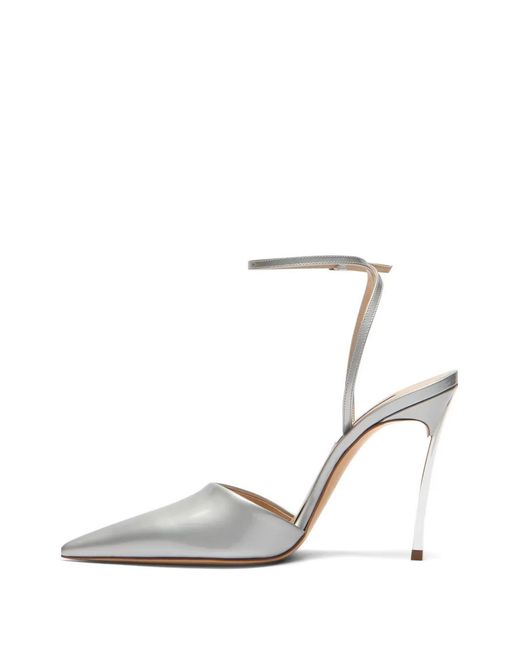 Casadei White Superblade Sharp Pumps