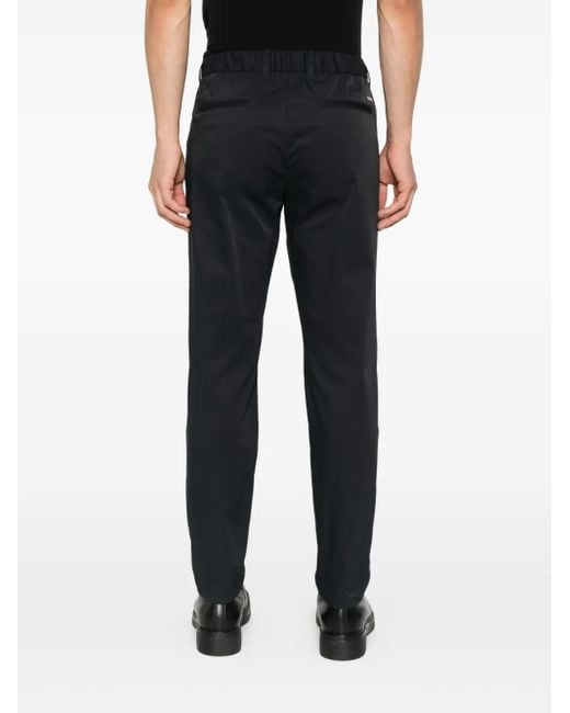 Herno Black Pleated Drawstring Trousers for men
