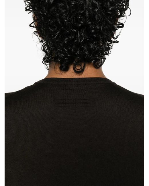 Zegna Black Fine-Knit Sweater for men