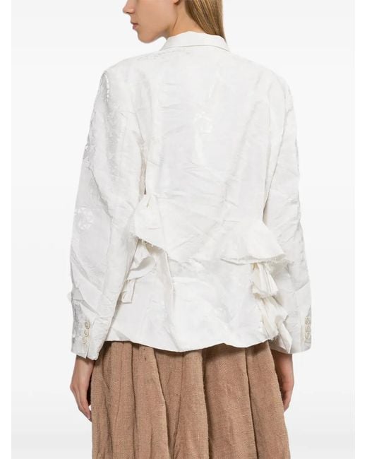 Comme des Garçons White Embroidered Jacket