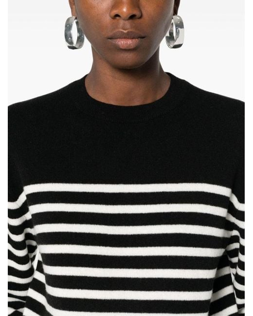 Khaite Black Long-sleeve striped jumper
