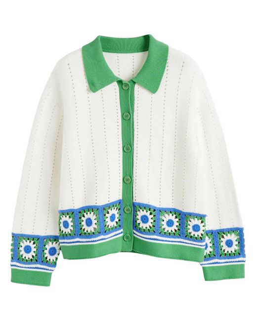 Chinti & Parker Green Crochet-Knit Shirt