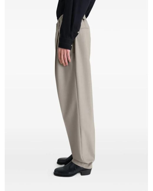 Lemaire Gray Pleated-Front Side-Adjustable Trousers for men