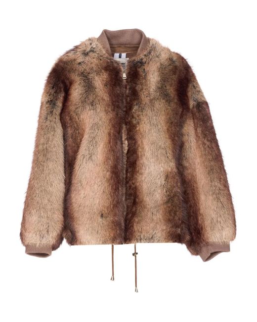 Chaqueta de pelo artificial con cuello redondo S.W.O.R.D de color Brown
