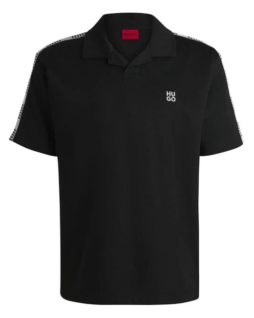 Polo À Logo Brodé HUGO pour homme en coloris Black