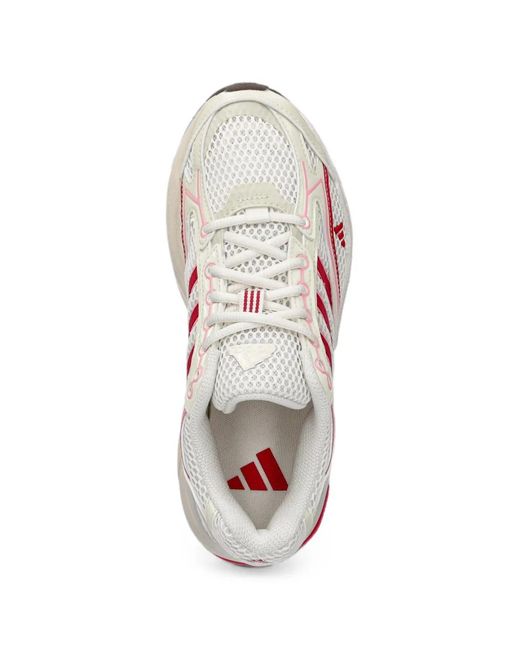 Adidas Pink Mesh-Panelled Logo-Patch Sneakers