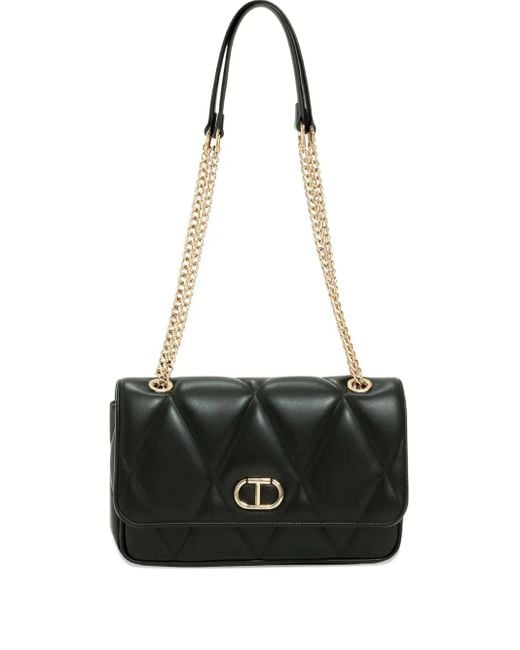 Twinset Black Mittelgroße Schultertasche mit Steppung