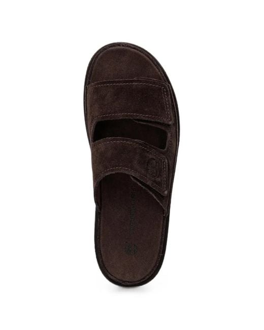 Timberland White Touch-Strap Suede Slides for men