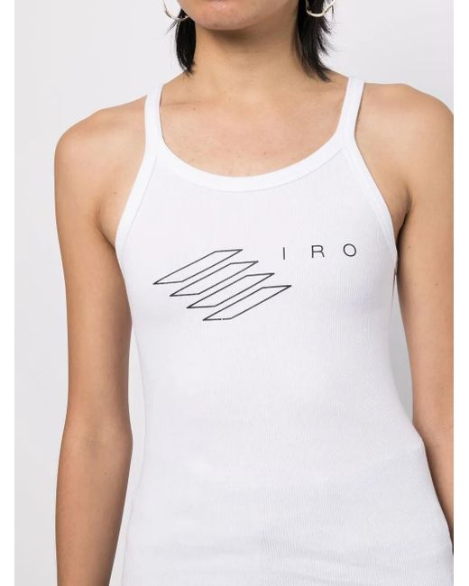 IRO White Logo-Print Tank Top