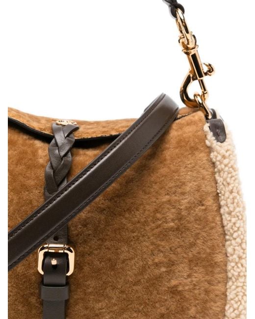 Etro Brown Pony-Hair Mutton-Trim Cross Body Bag