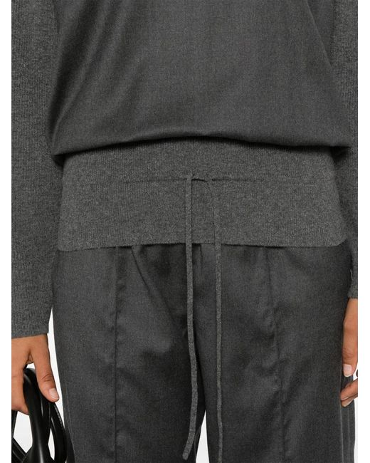 Fabiana Filippi Black Ribbed Wool And Silk Sweater