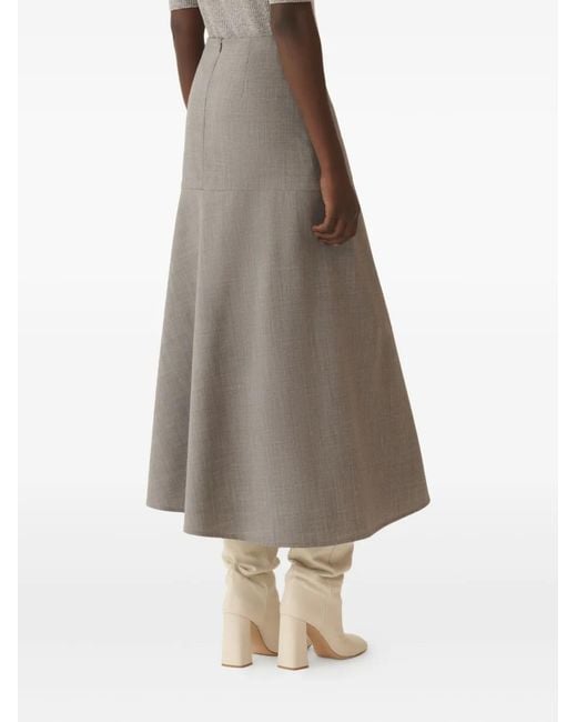 Fabiana Filippi Gray Asymmetrical Ruffled Skirt