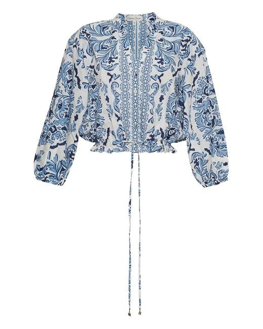 Cara Cara Blue Perrin Drawstring Top